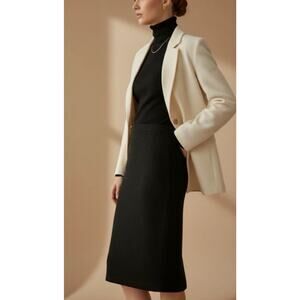 VTG St. John Collection Santana Knit Pencil Skirt - 12 Black Classic Office USA
